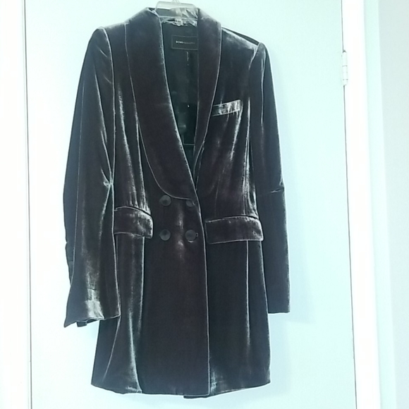 BCBG Grey Ash Woven Jacket Velvet NWT - Picture 2 of 8